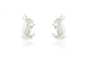 Mini nyuszi ezüst fülbevaló - Arany baba fülbevalók